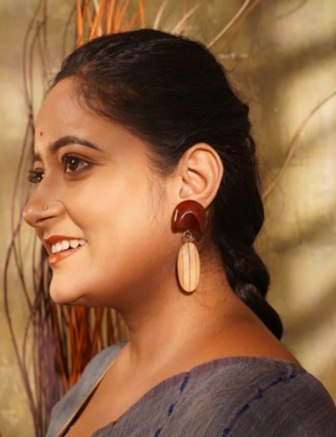 Chandrima Wooden Earrings