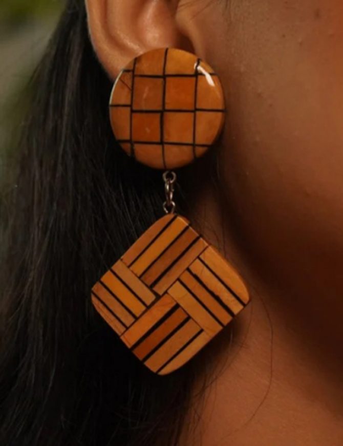 Ekakshi Wooden Earrings