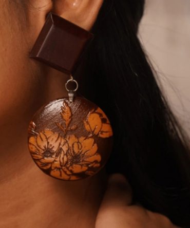 Gulmohar Wooden Earrings