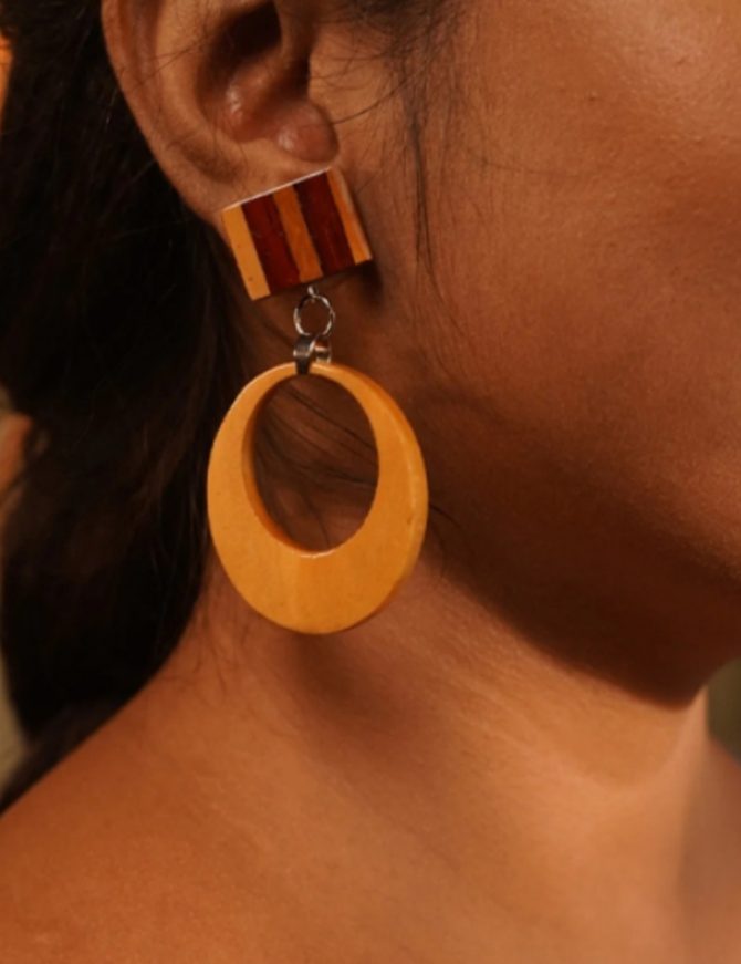 Jahnvi Wooden Earrings