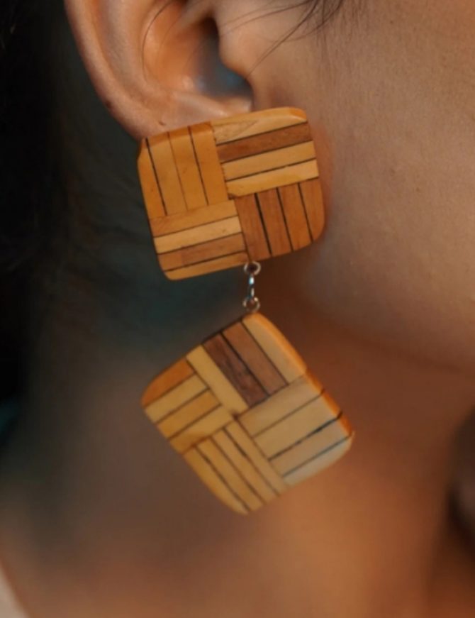 Madhavi Wooden Earrings