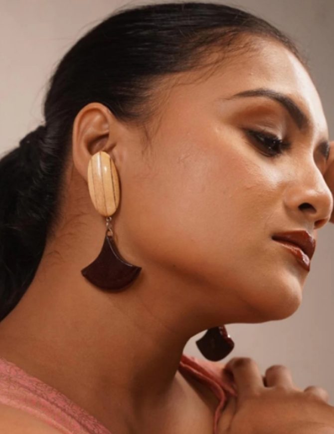 Nakshika Wooden Earrings