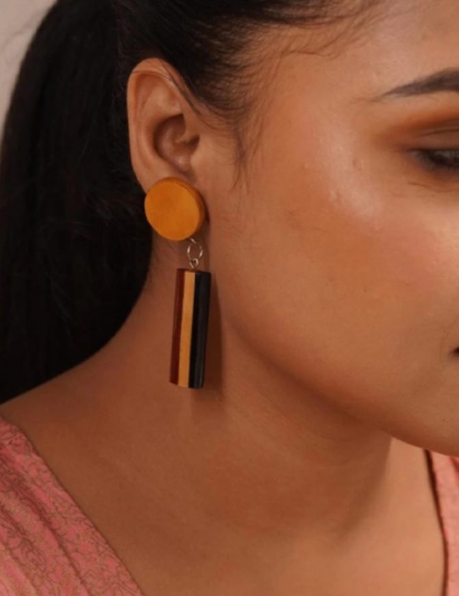 Siddhi Wooden Earrings