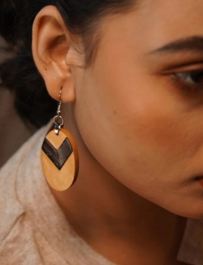 Vrinda Wooden Earrings