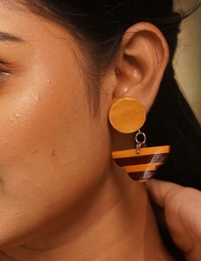 Vritti Wooden Earrings